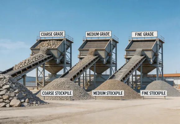 Aggregate processing plant with vibrating screens