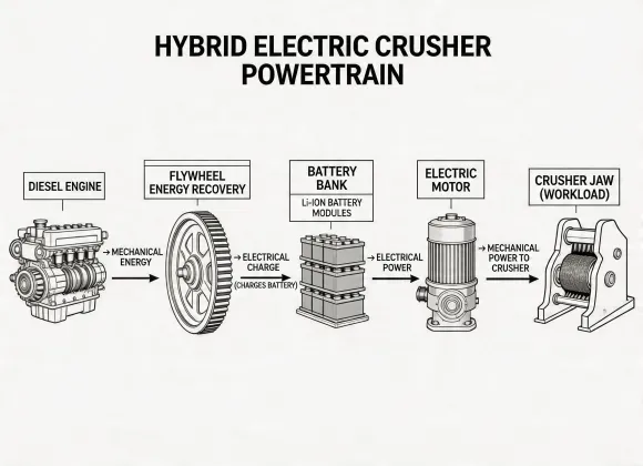 TerraForce hybrid-electric powertrain system for crushers